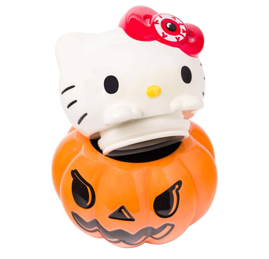 Silver Buffalo Multi Ceramic Cookie Jar | Hello Kitty | Pumpkin Peek | Sculpted