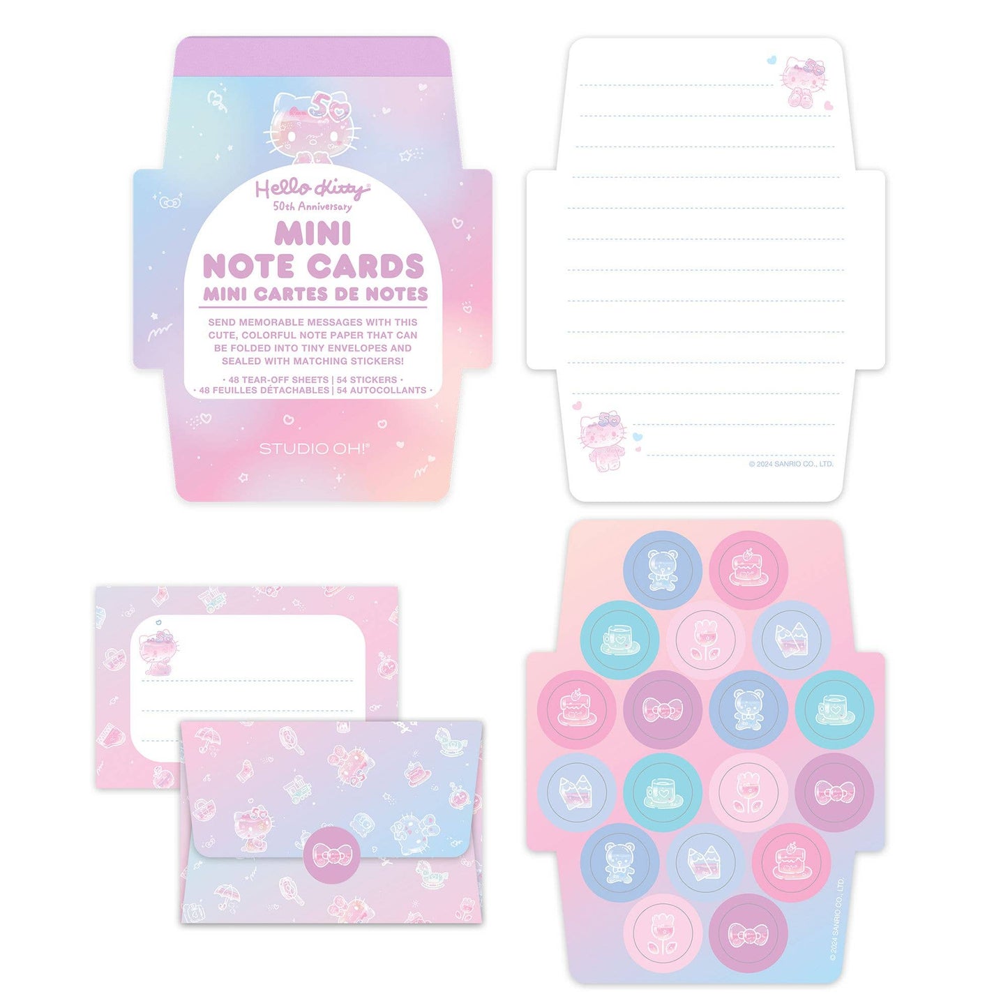 Studio Oh! - Hello Kitty 50th Anniversary Mini Note Cards with Stickers