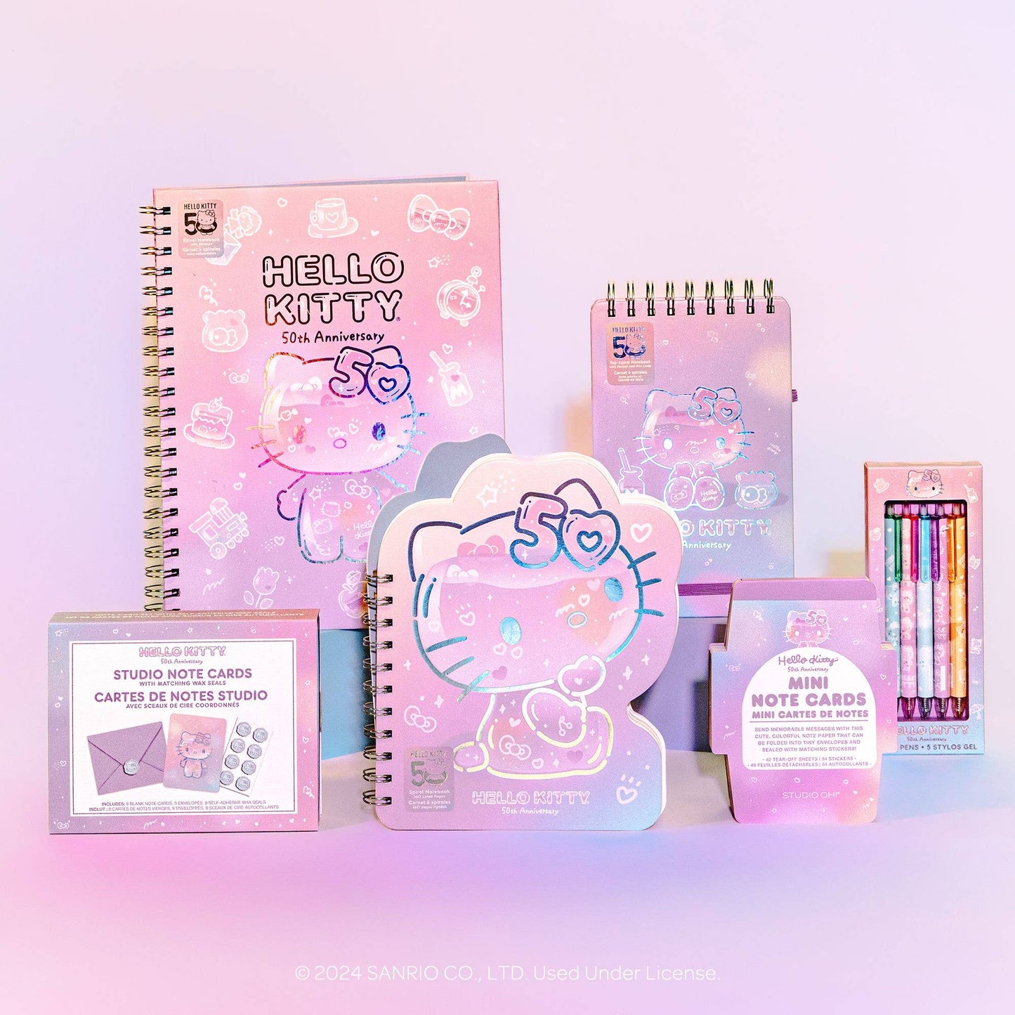 Studio Oh! - Hello Kitty 50th Anniversary Top-Spiral Notebook with Pocket