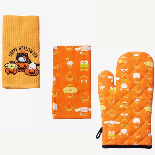 Sanrio Hello Kitty and Friends Halloween Allover Print Oven Mitt & Kitchen towel Set